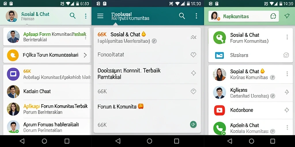 Antarmuka interaktif dan intuitif dari aplikasi Forum Komunitas 66K.